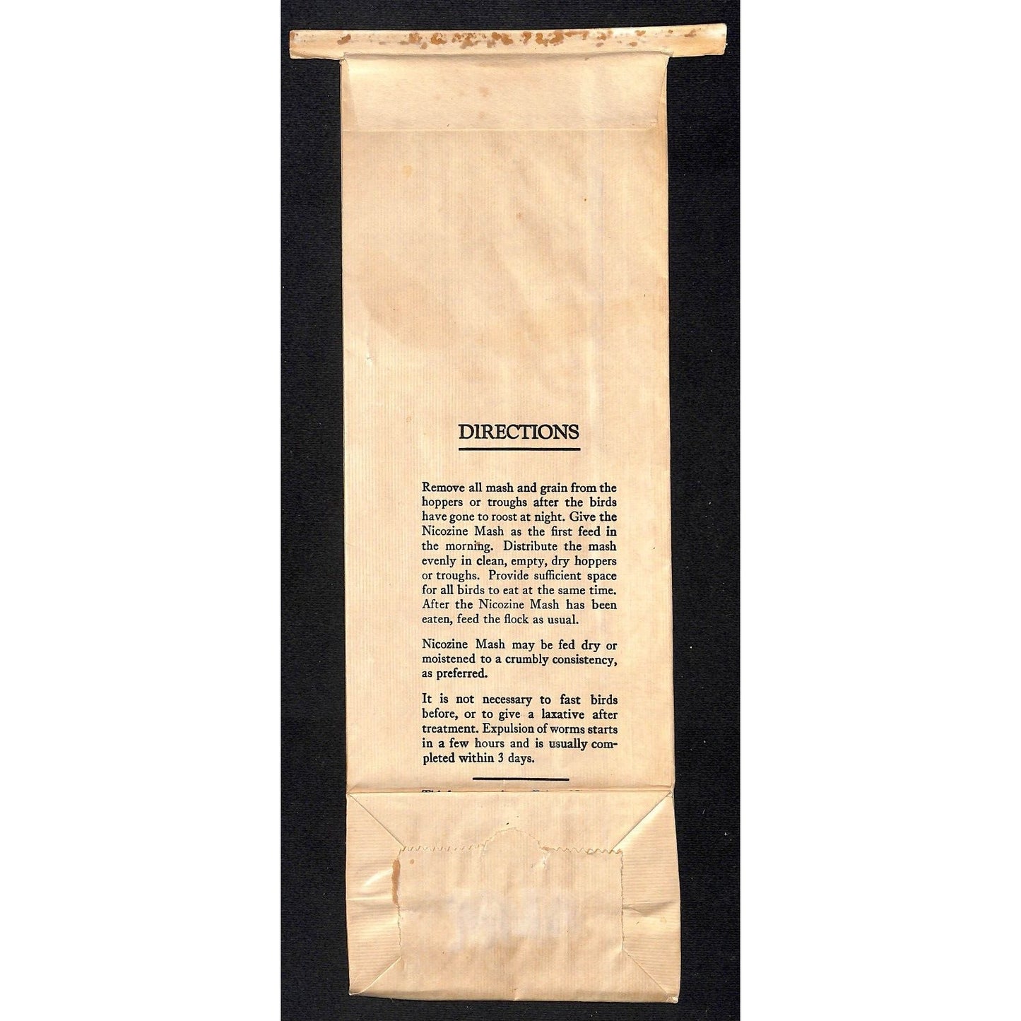 Bieber Feed & Grain Co. Big Timber, MT Hess Nicozine Worming Mash Bag c1955 (#3)