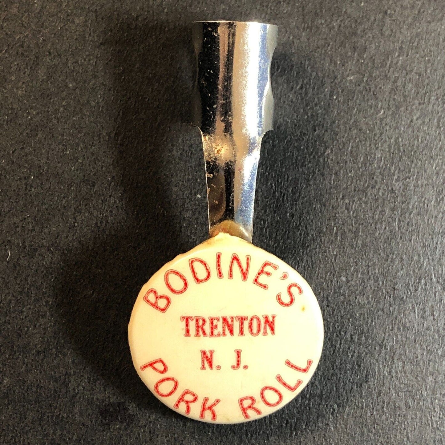 Bodnie's Pork Roll Trenton, NJ Steel Pencil Topper Advertising 18mm c1950 Scarce