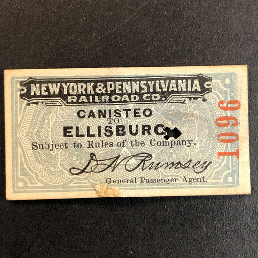 New York & Pennsylvania Railroad July 21 1917 Ellisburg Ticket #1096