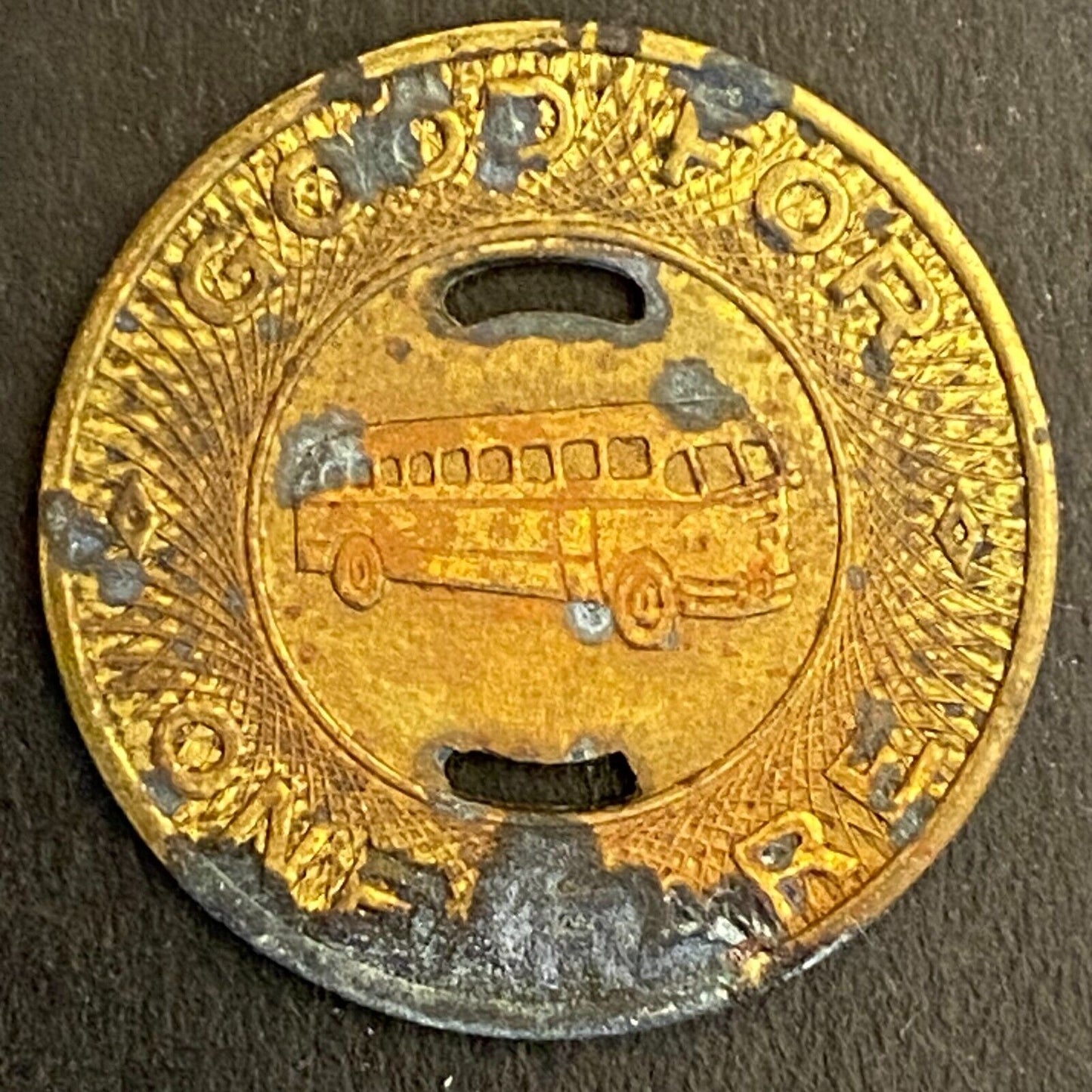 Athens Transit City (Ohio) G/F One Fare Bus Transit Token 23mm Poor Cond.