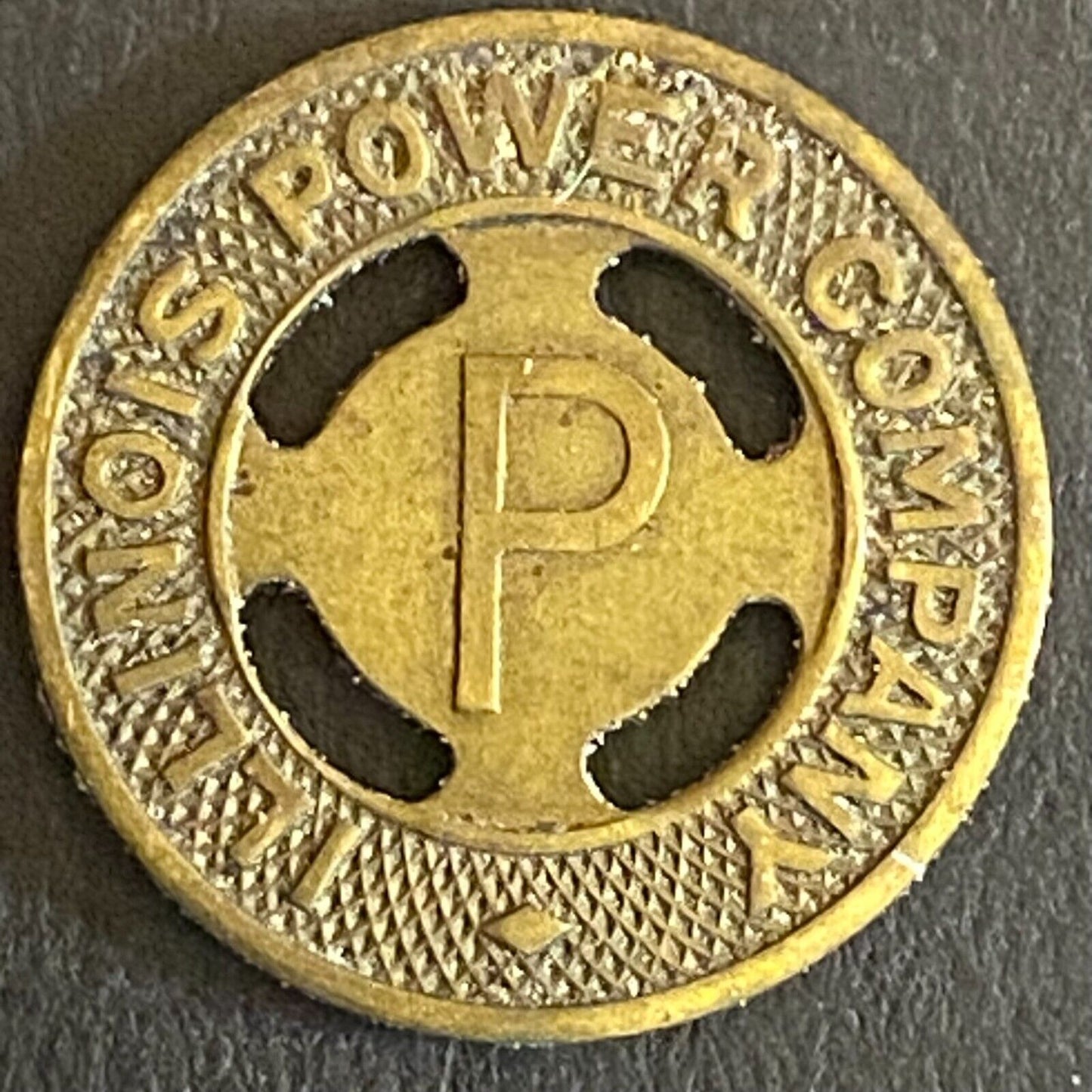 Illinois Power Company G/F One Fare Transit Token 16mm - VGC