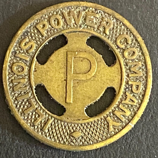 Illinois Power Company G/F One Fare Transit Token 16mm - VGC