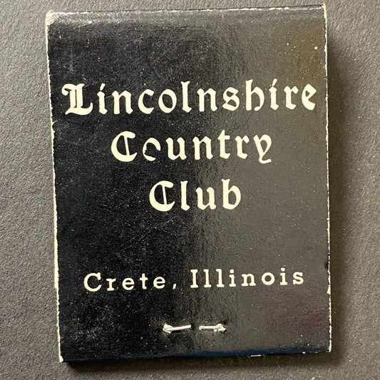 Lincolnshire Country Club Crete, IL Full Matchbook c1960's Scarce VGC