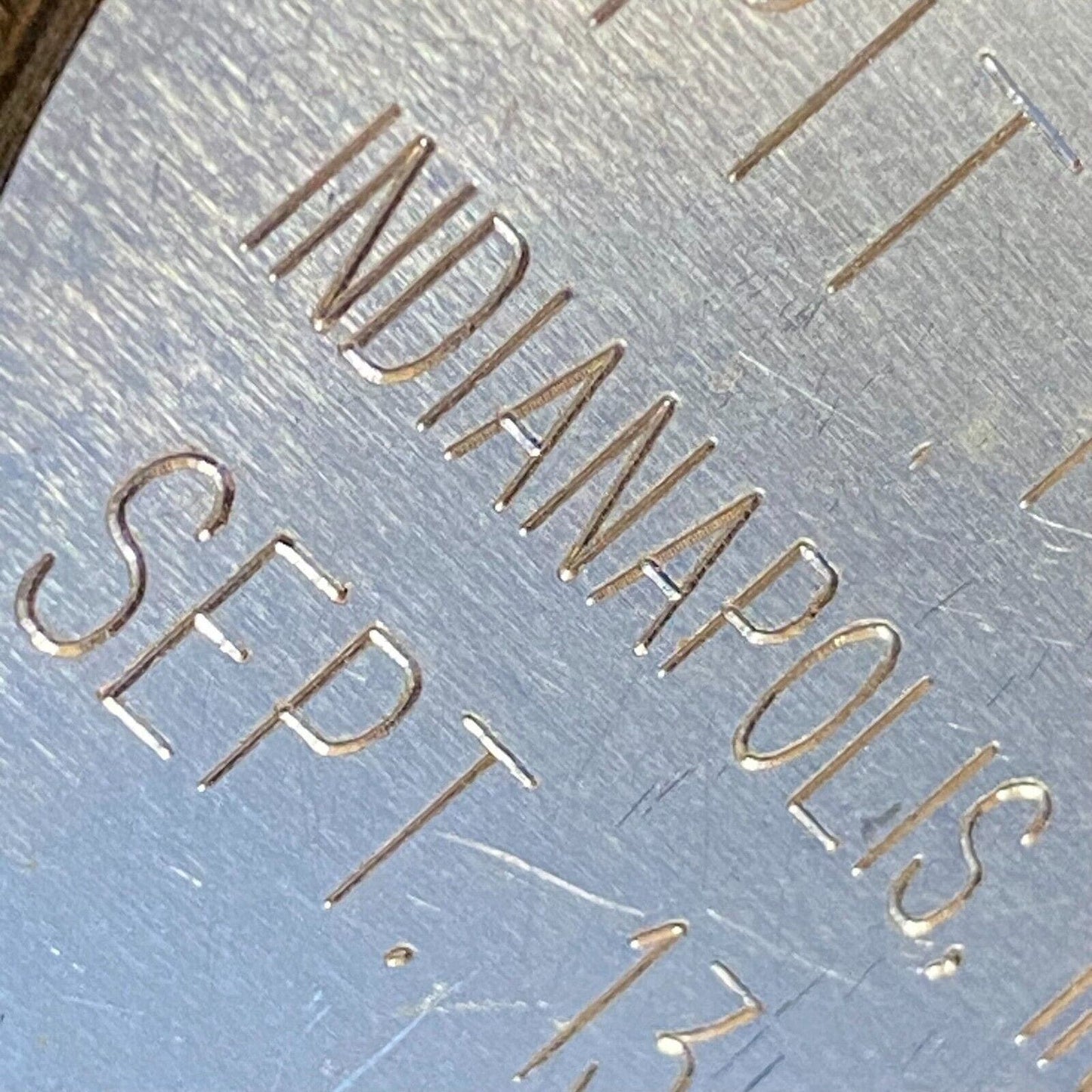 1987 Indianapolis Holiday Inn Pit Party 9/13 2" Medal Pass Checkered Flags