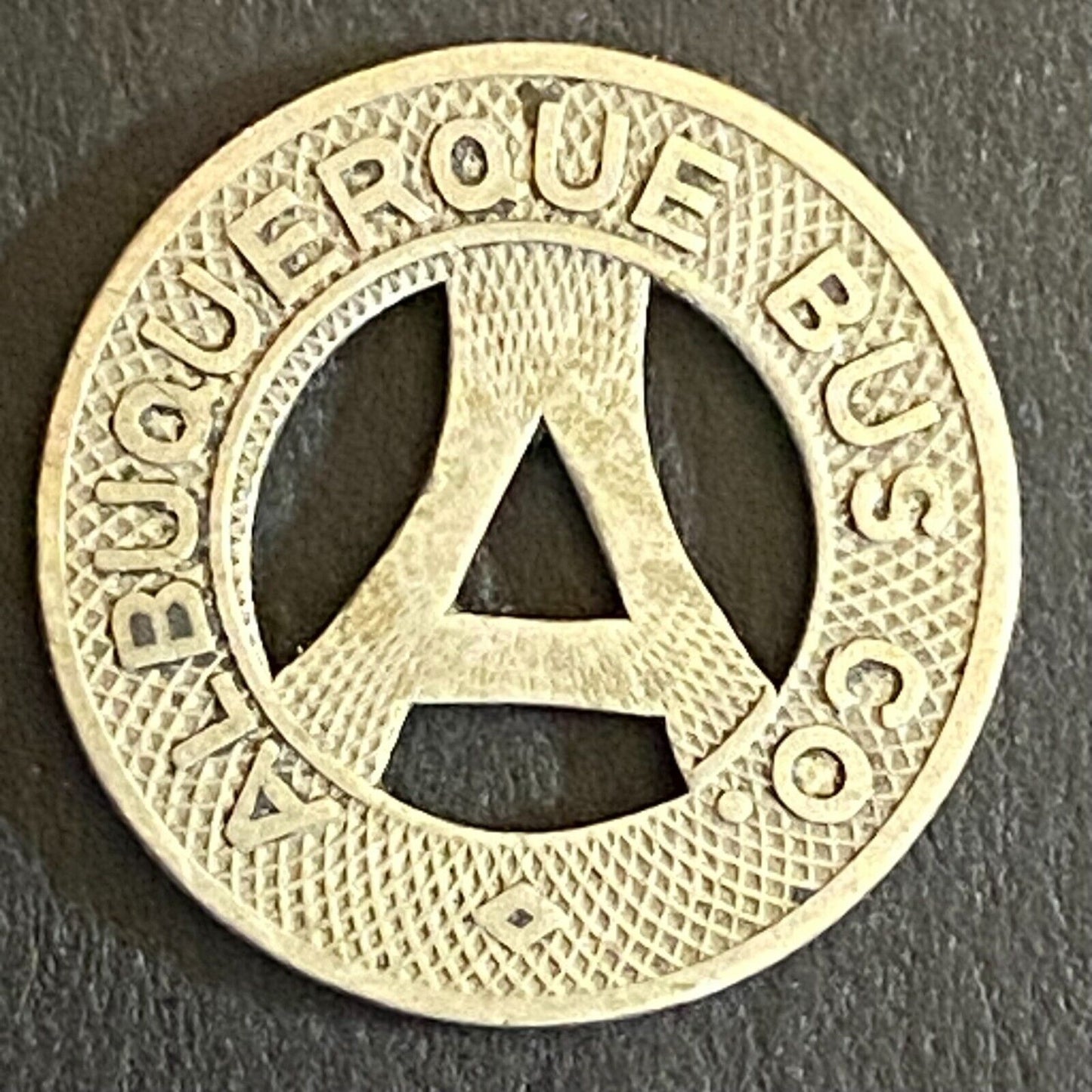 Albuquerque Bus Co. "Health Country" Transit Token 16mm VGC Hanging "A" (#6)