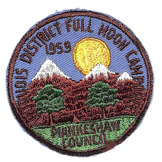 Boy Scouts BSA 1959 Piankeshaw Council Full Moon Camporee Patch VGC Scarce