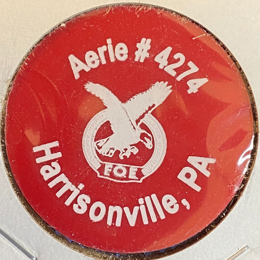 Harrisonville, F.O.E. #4274 c1970's-80's Plastic "G/F One Mixed Drink" Token