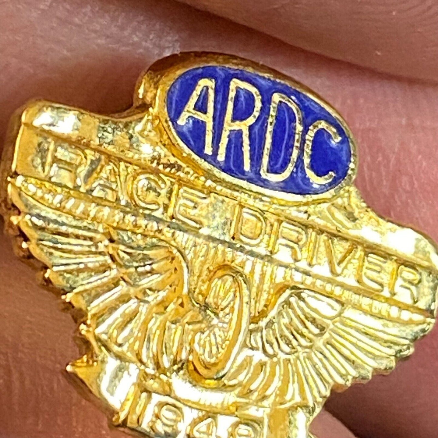 ARDC American Racing Drivers Club 1948 Enameled Lapel Pin "Race Driver" VGC