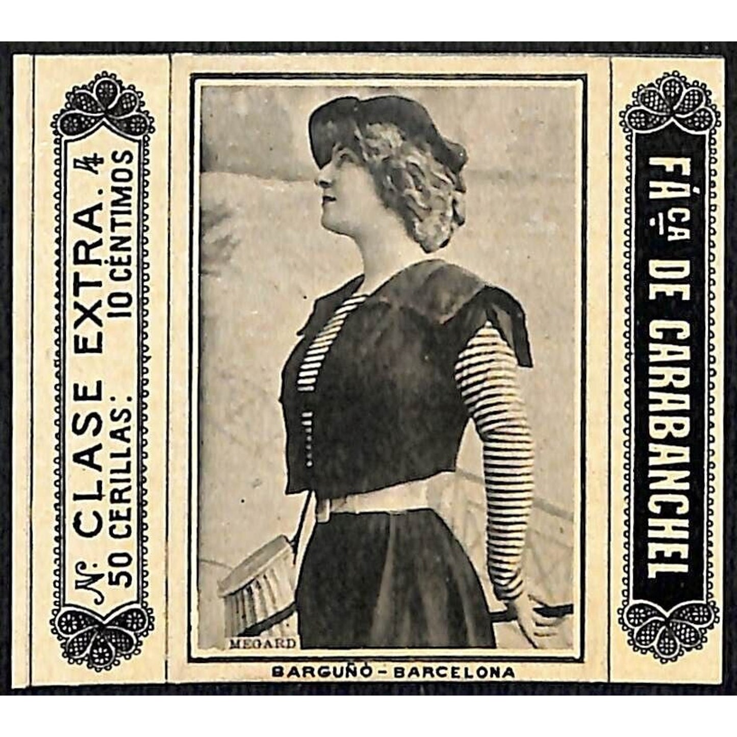 Andree Megard Stage Actress Barcelona c1920's Matchbox Label VGC