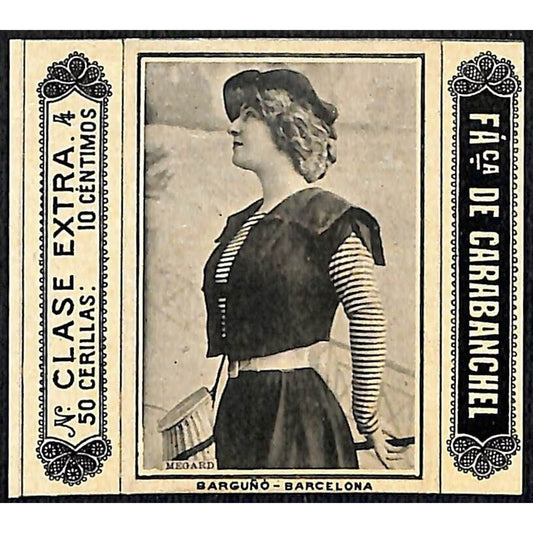Andree Megard Stage Actress Barcelona c1920's Matchbox Label VGC