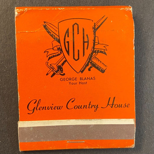 Glenview Country House Restaurant c1960's-73 Full Matchbook Scarce