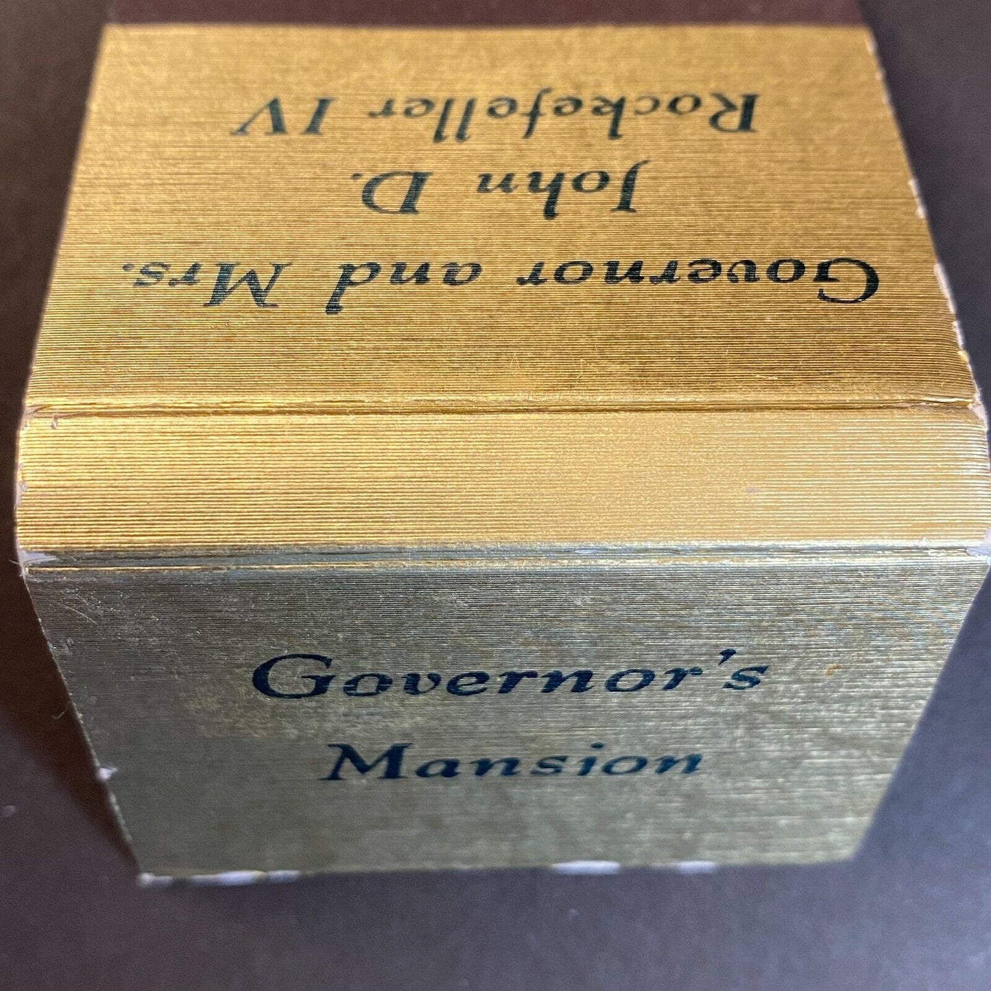 John D. Rockefeller IV WV Governor's Mansion Full Matchbook c1977-85 Scarce