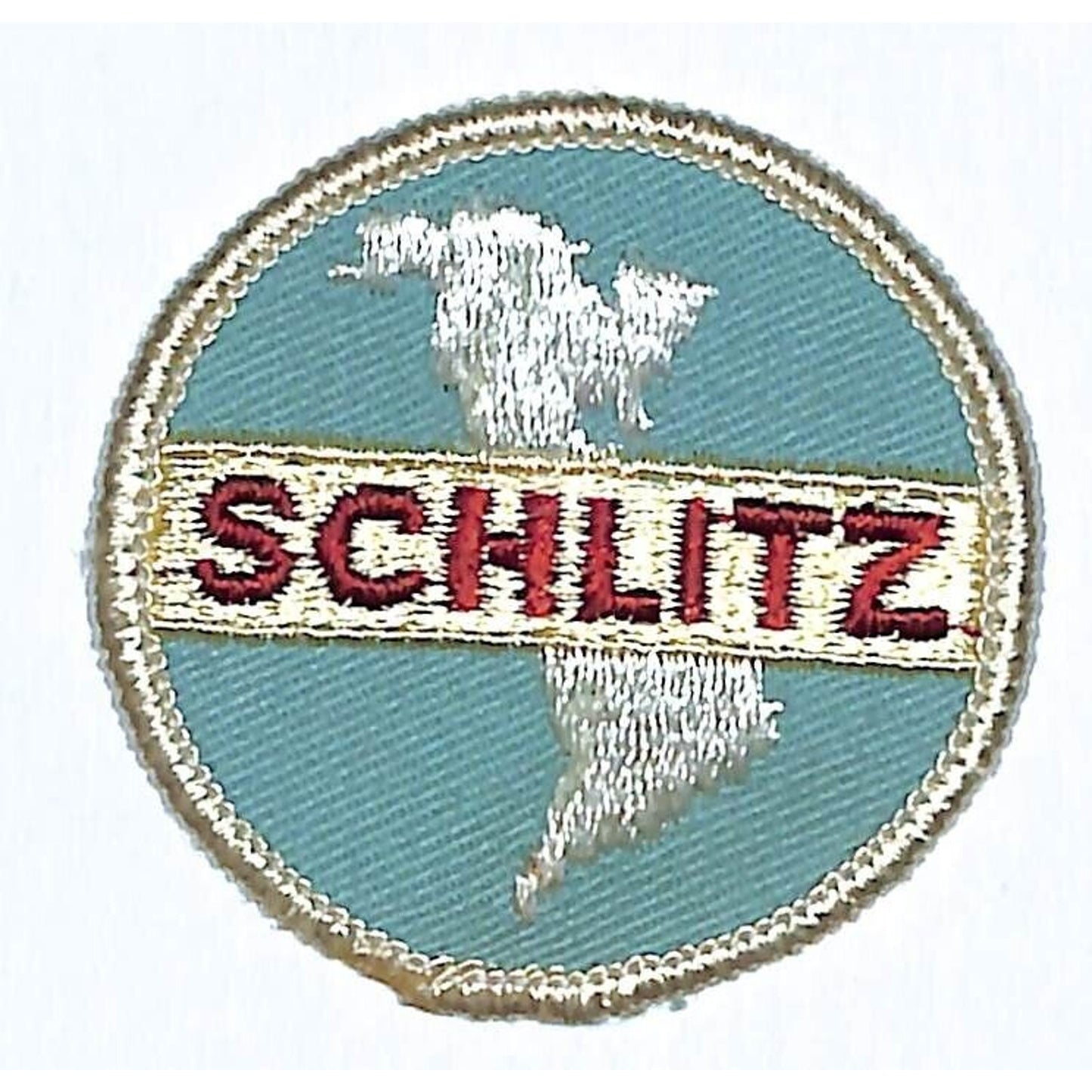 Schlitz Beer Globe Earth Patch Vintage 2" dia. VGC c1970's (#1)