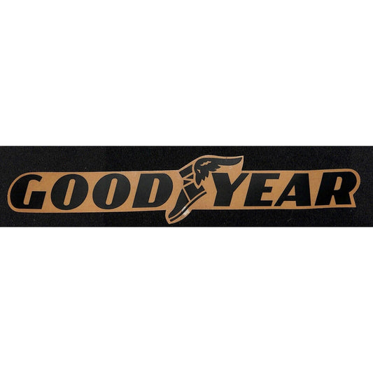 Goodyear Tires Sticker Black / Gold c1970's-80's 10 1/2" Die Cut