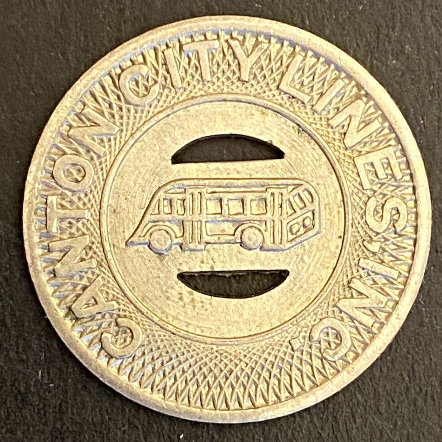 Canton City Lines (Ohio) G/F One Fare Bus Transit Token c1948-51 23mm