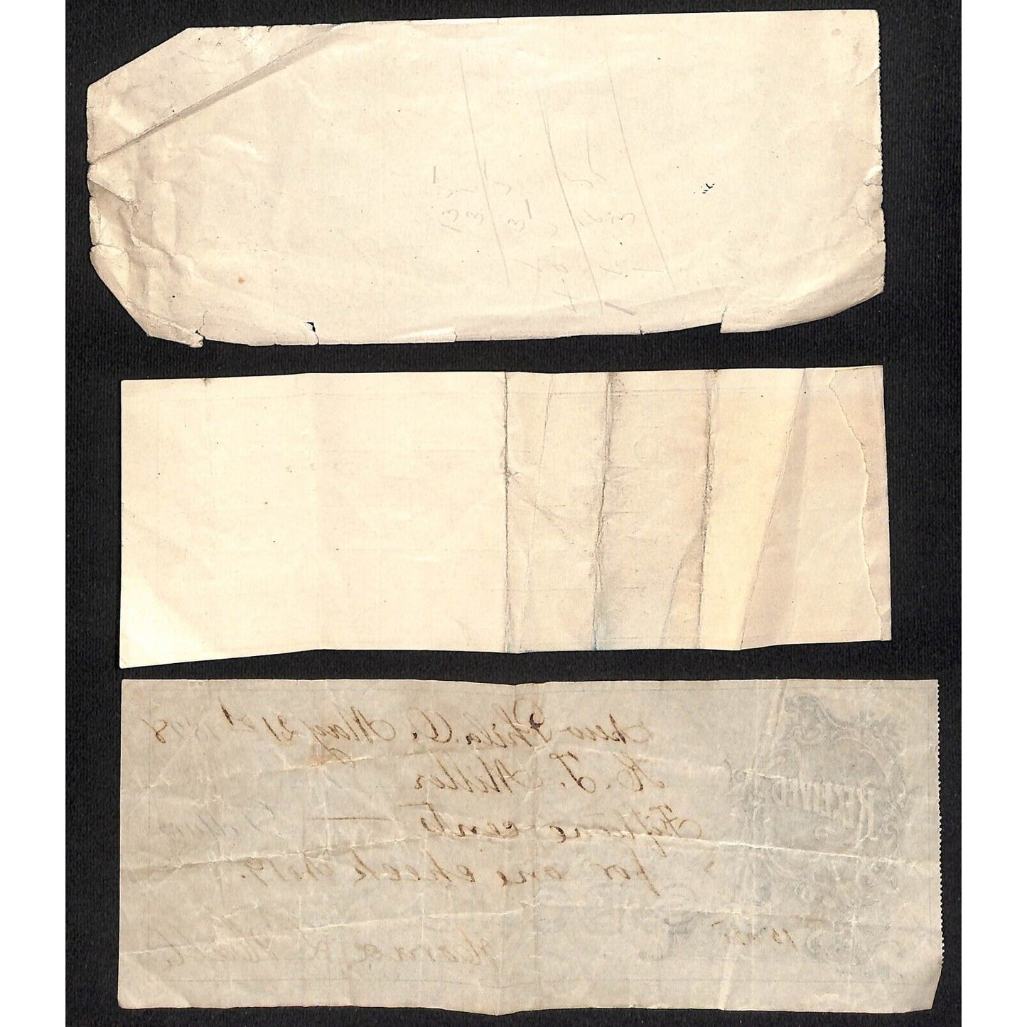 Jacob Miller New Philadelphia, OH Group of 3 1890's Receipts