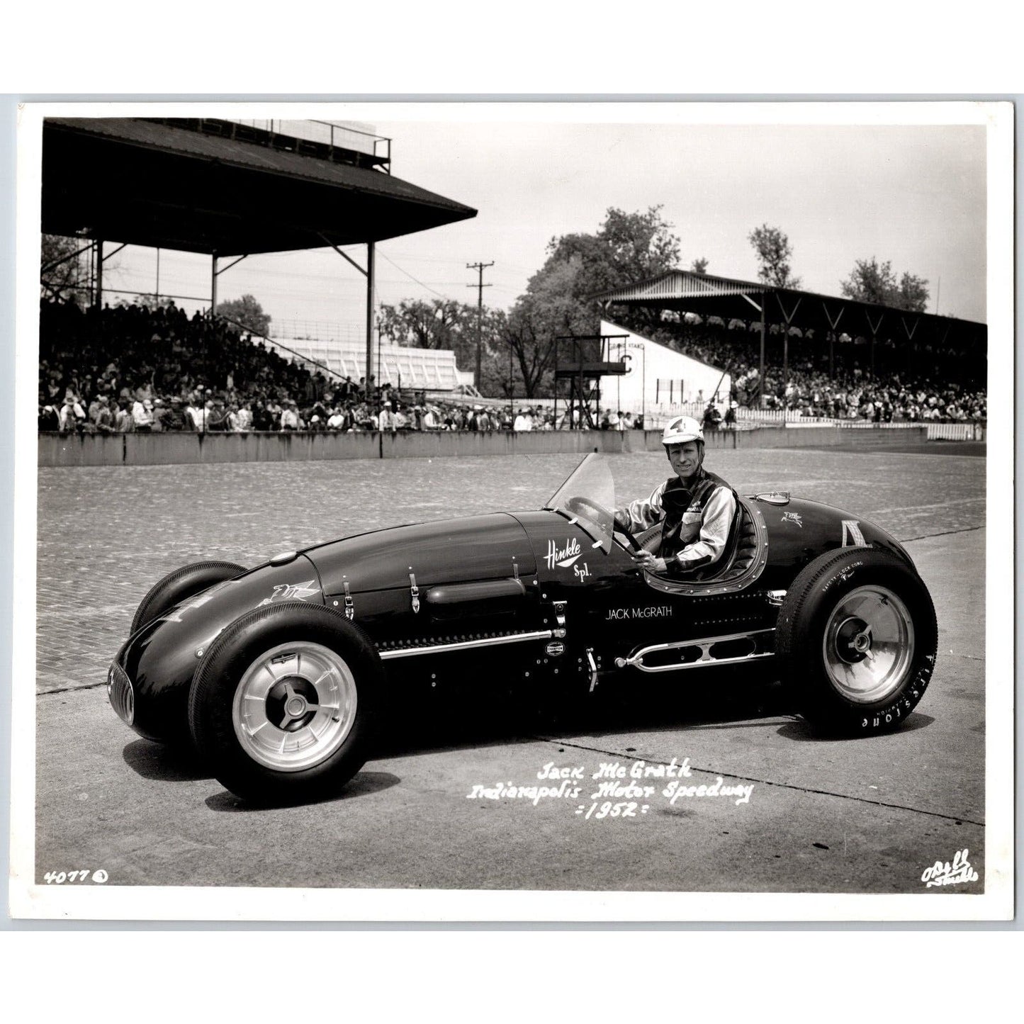 Jack McGrath IMS 1952 Auto Racing 8" x 10" Photo VGC Stamped O'Dell-Shields