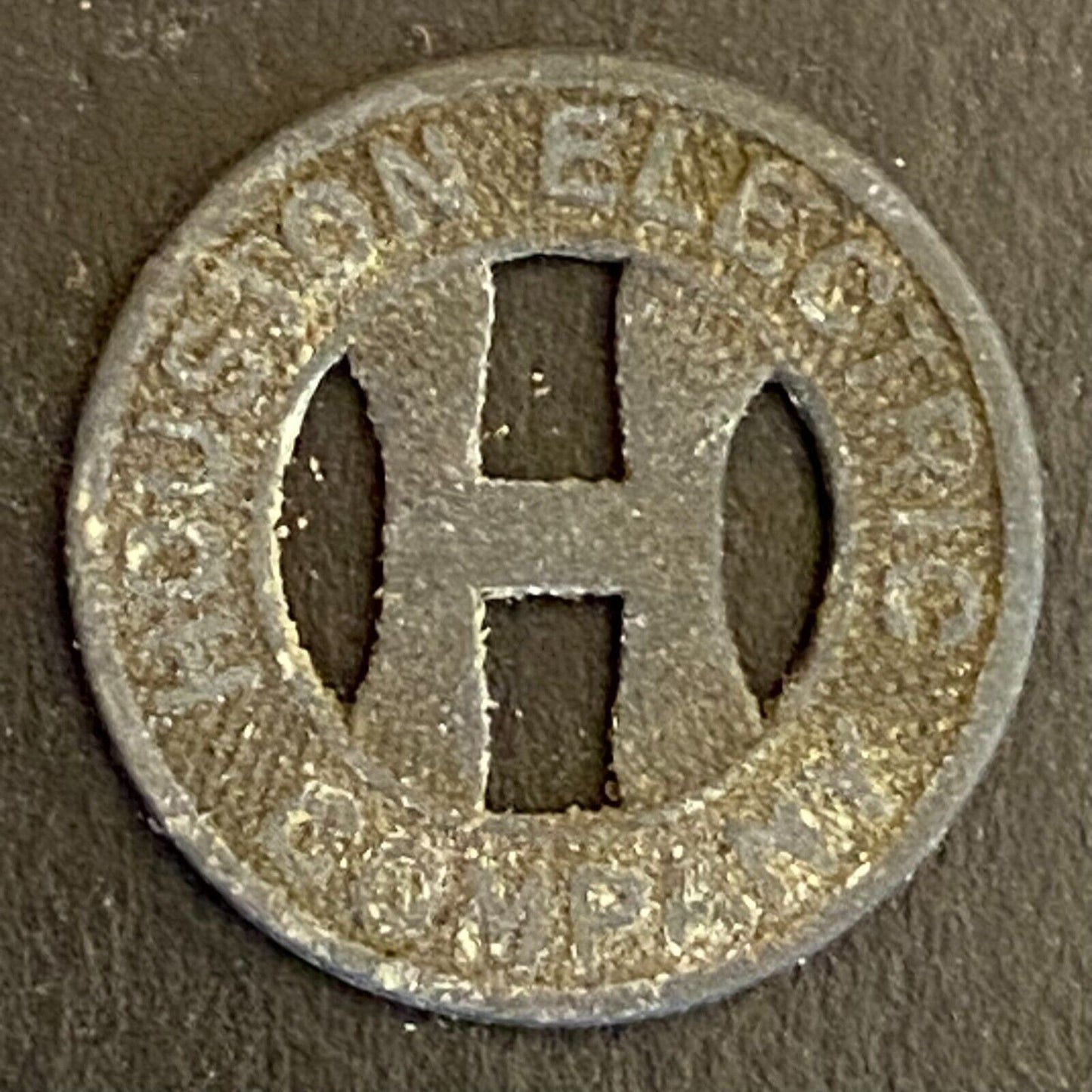 Houston Electric Company G/F One Fare Full Transit Token Zinc 16mm