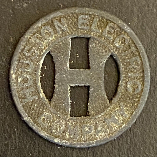 Houston Electric Company G/F One Fare Full Transit Token Zinc 16mm