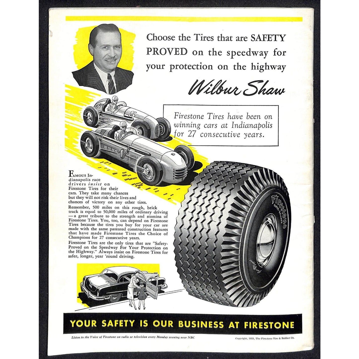 1951 Indianapolis 500 Program Racing 92pp 7.8oz VGC