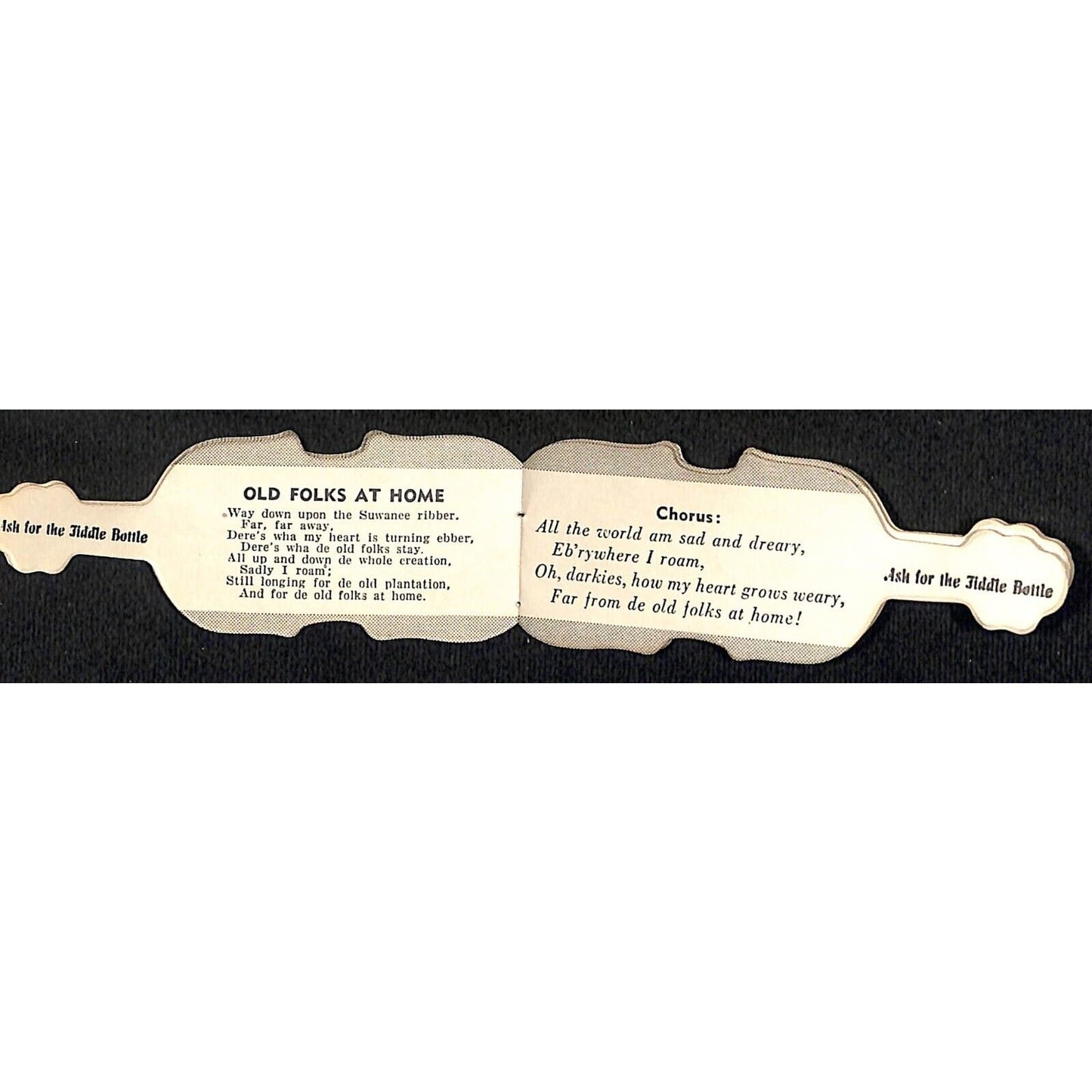 "Songs We Love to Sing" Stephen Foster Bardstown, KY 1937 Small Die Cut Booklet