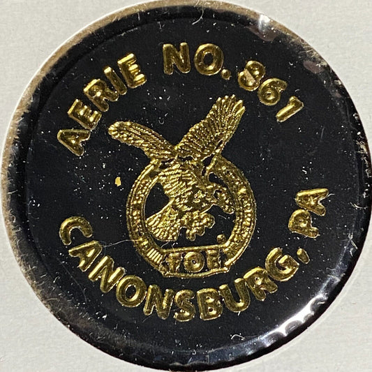 Canonsburg, PA FOE Aerie 861 Plastic Drink Token G/F Beer
