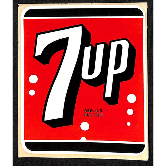 7-Up Durochrome Water Slide Off Decal c1950 5" x 6" VGC Scarce