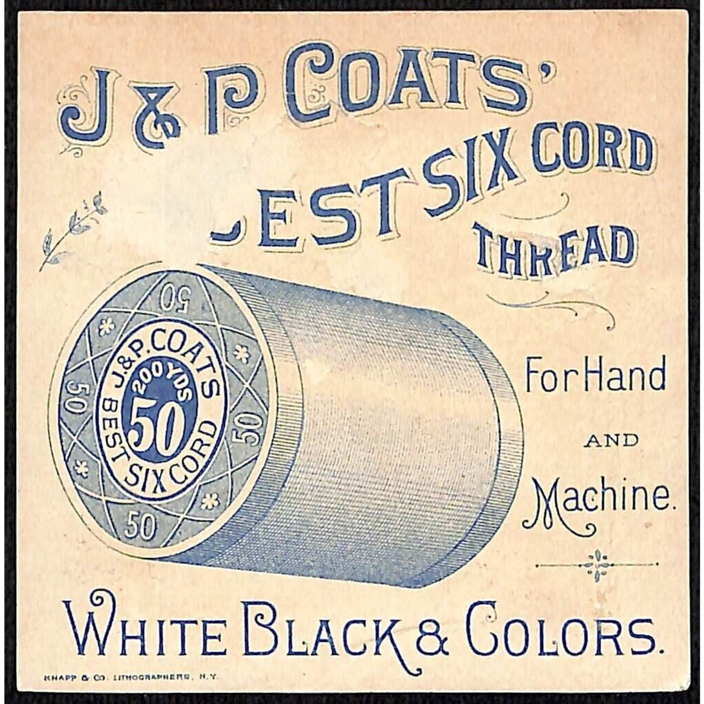 J&P Coats Thread Victorian Trade Card Happy Baby Playing with Product