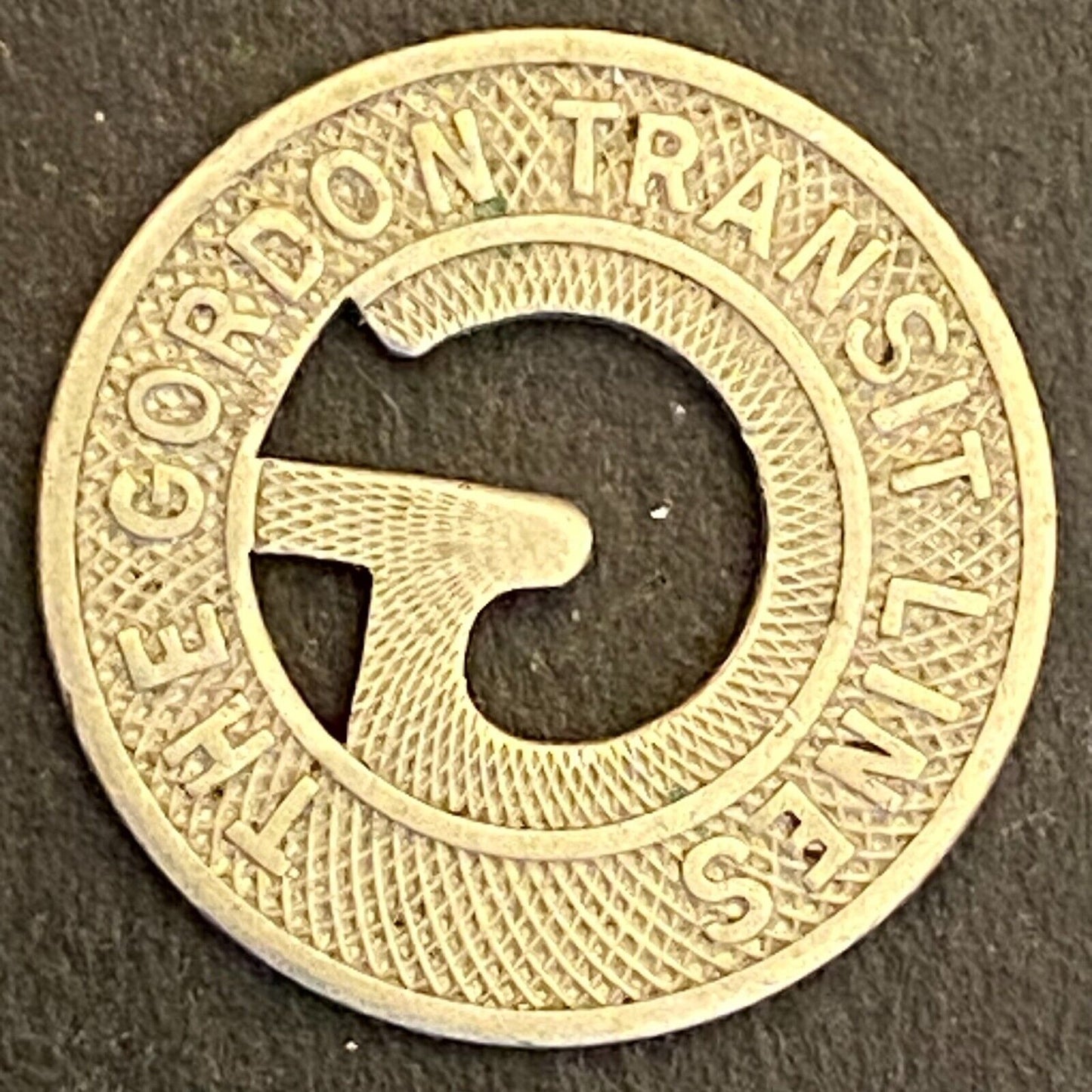 The Gordon Transit Lines G/F One City Fare Transit Token c1946 16mm