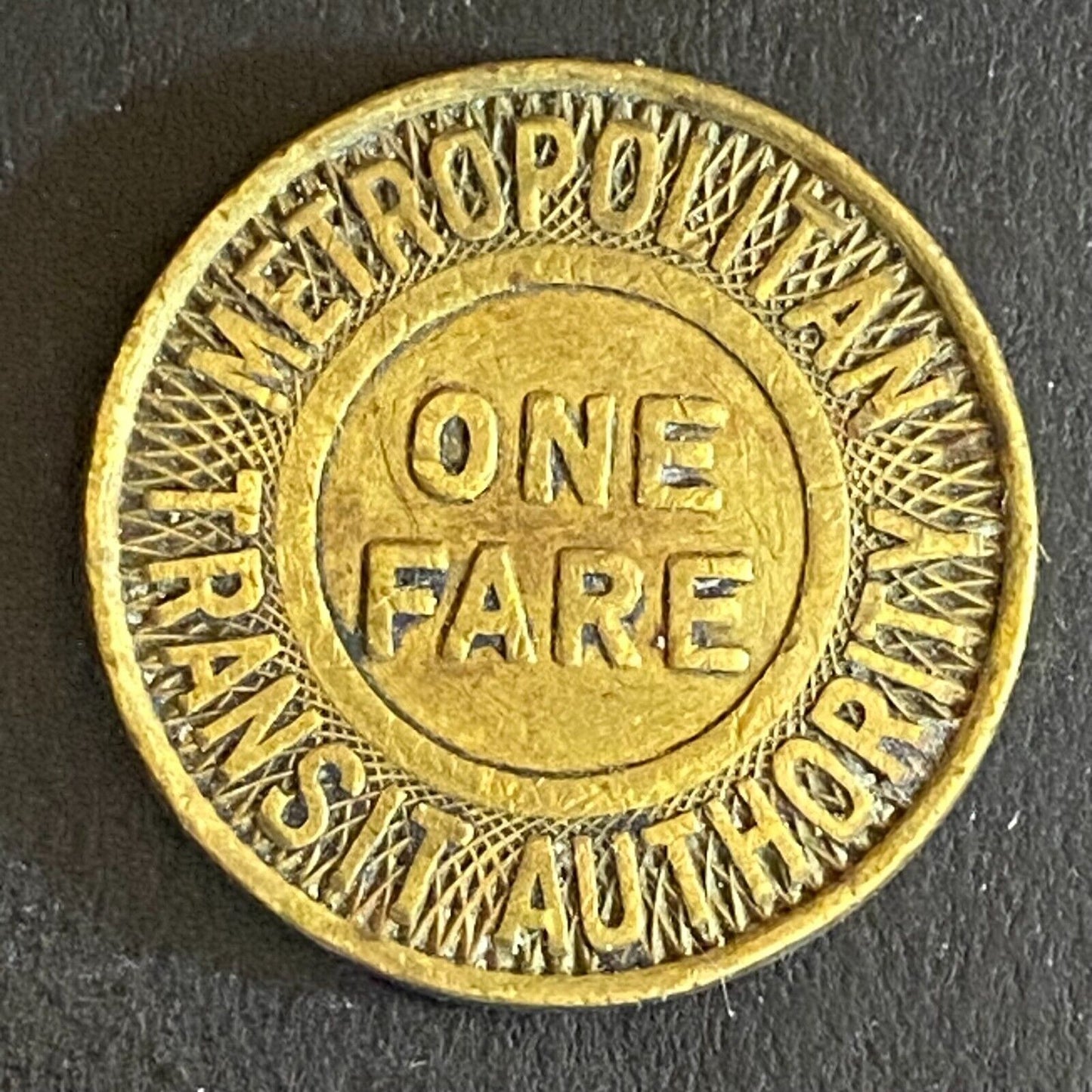 Metropolitan Transit Authority (Boston) Brass One Fare Transit Token - 20mm