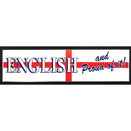 "English and Proud of it" Sticker c1980's-90's 2 1/4" x 9 1/4" VGC