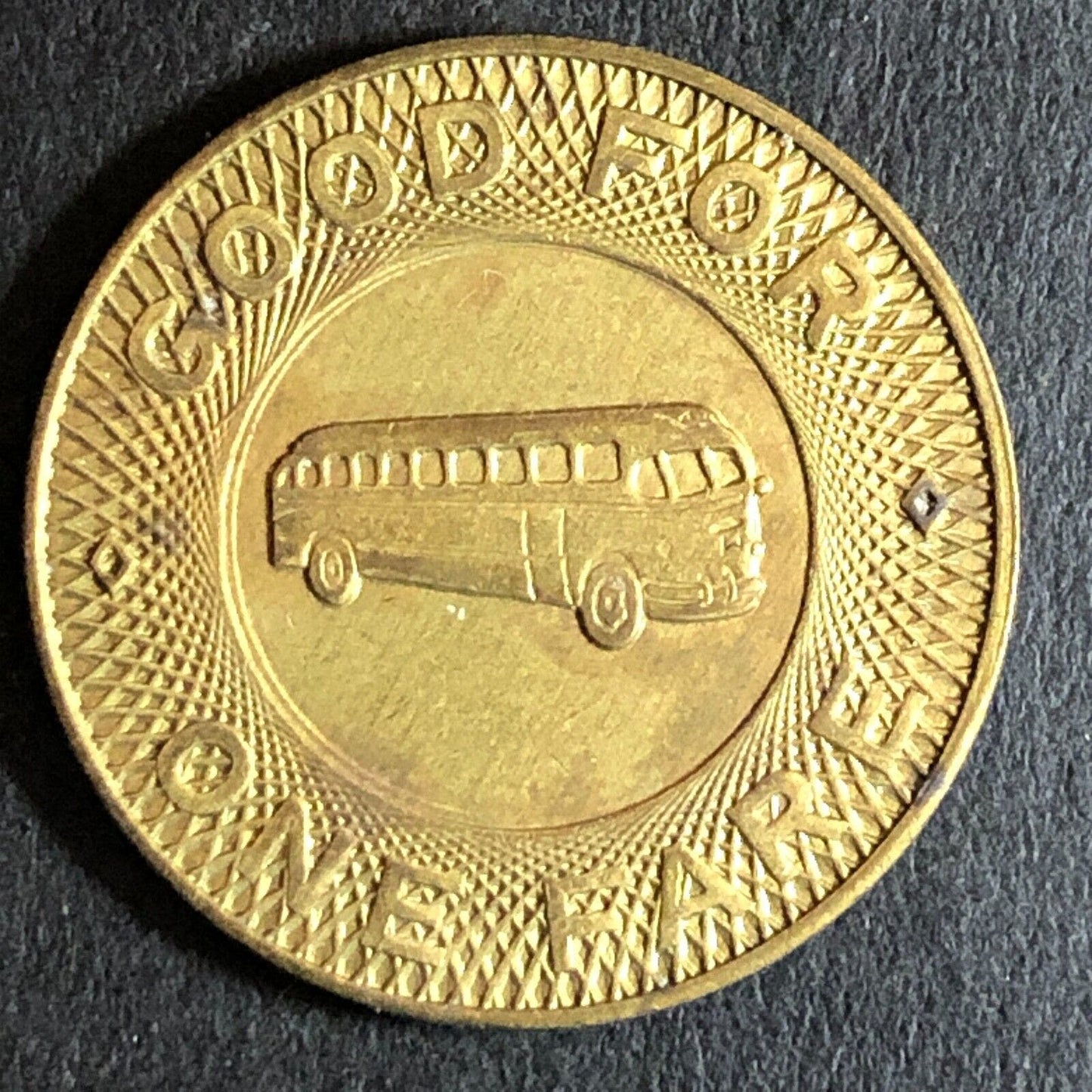 Capital Transit Juneau Alaska Brass G/F One Fare Transit Bus Token 23mm VGC