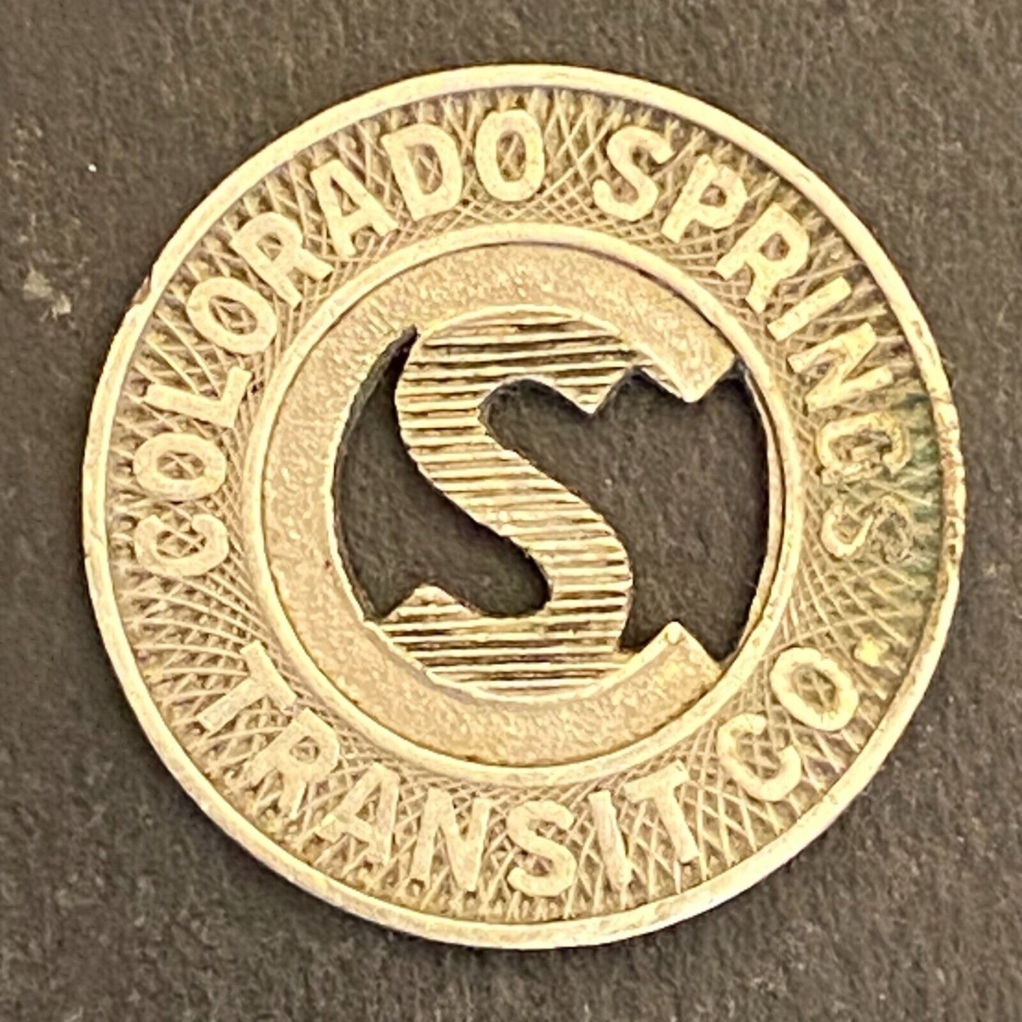 Colorado Springs Transit Co. G/F One Fare Transit Token 16mm (#10)