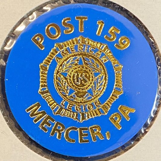Mercer, PA American Legion Post 159 c1980's Plastic Token "G/F One Draft"