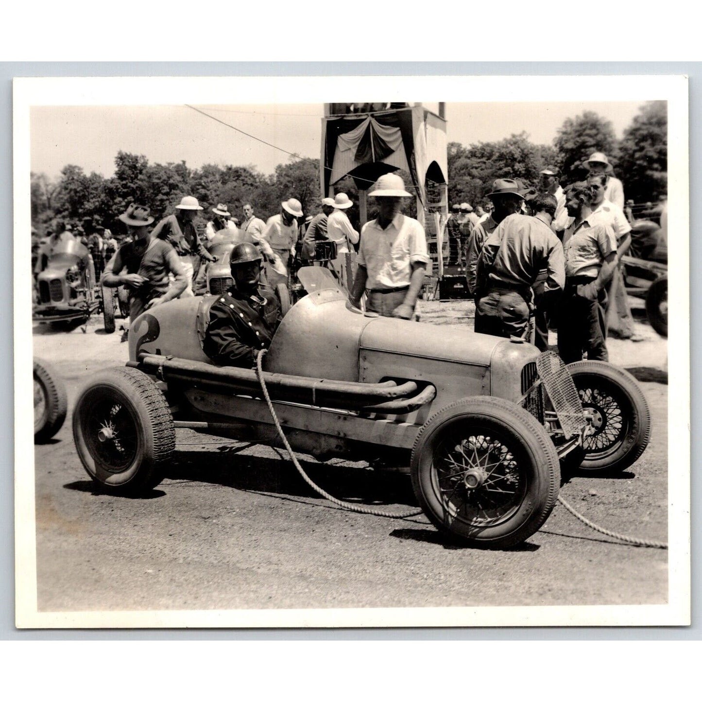 Joie Chitwood c1940's Auto Racing Candid Tow Rope Photo 4"x5" Stamped Ed Hitze