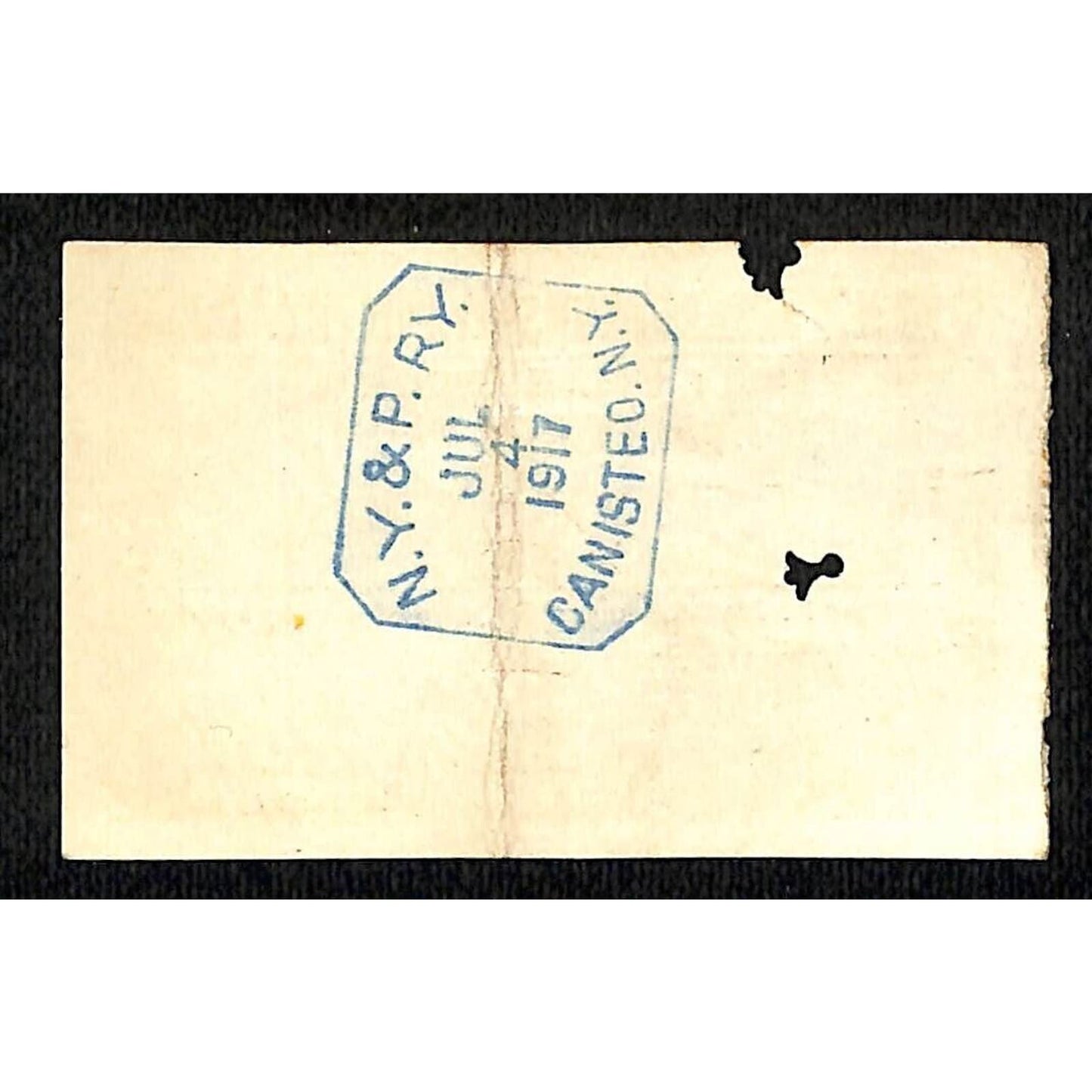 New York & Pennsylvania Railroad RY July 4 1917 Greenwood Ticket #5218
