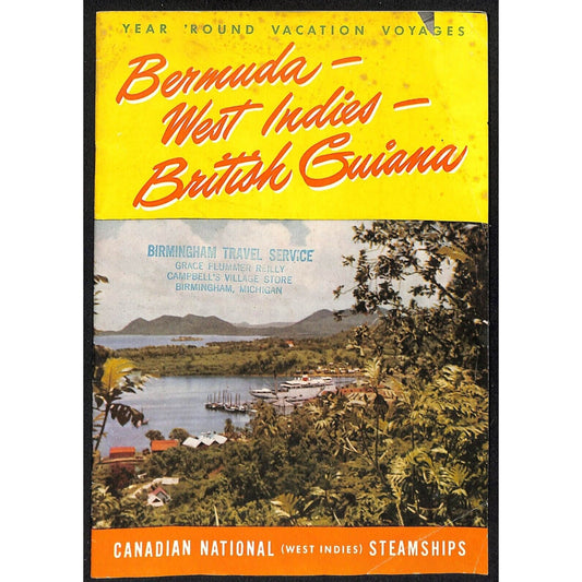 Canadian National West Indies Steamships Cruises c1948 Brochure 16pp