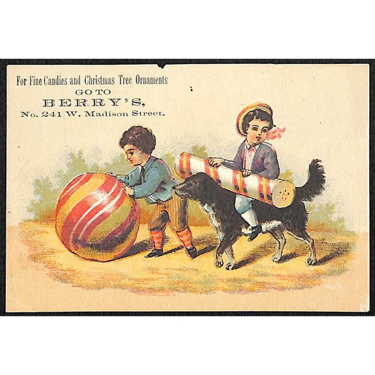 Berry's Candies Christmas Tree Ornaments Exaugurated Candy Victorian Trade Card