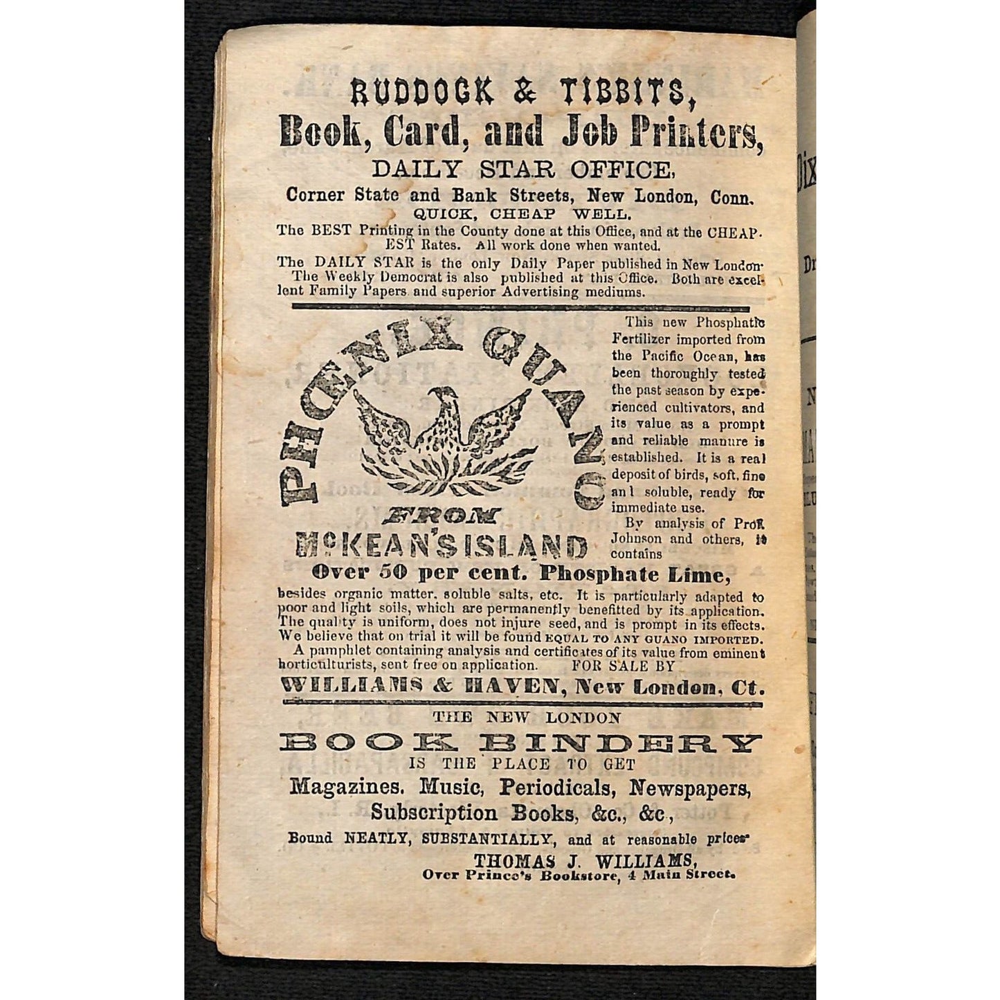 1868 New England Almanac and Farmer's Friend C. Prince, New London 29pp* Scarce
