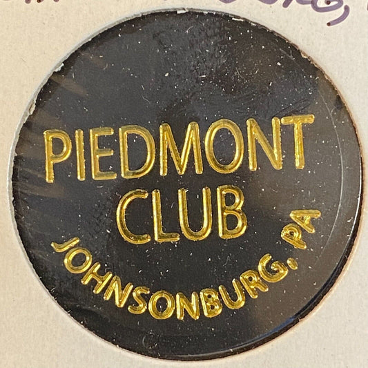 Johnsonburg, PA Piedmont Club c1970's-80's Plastic "Bottle" Drink Token