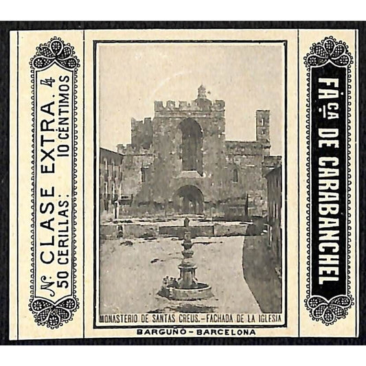 Monastery of de Santas - de Carabanchel Barcelona c1920's Matchbox Label VGC