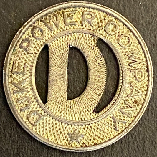 Duke Power Company (Durham, NC) G/F One Fare Transit Token 16mm (#4)