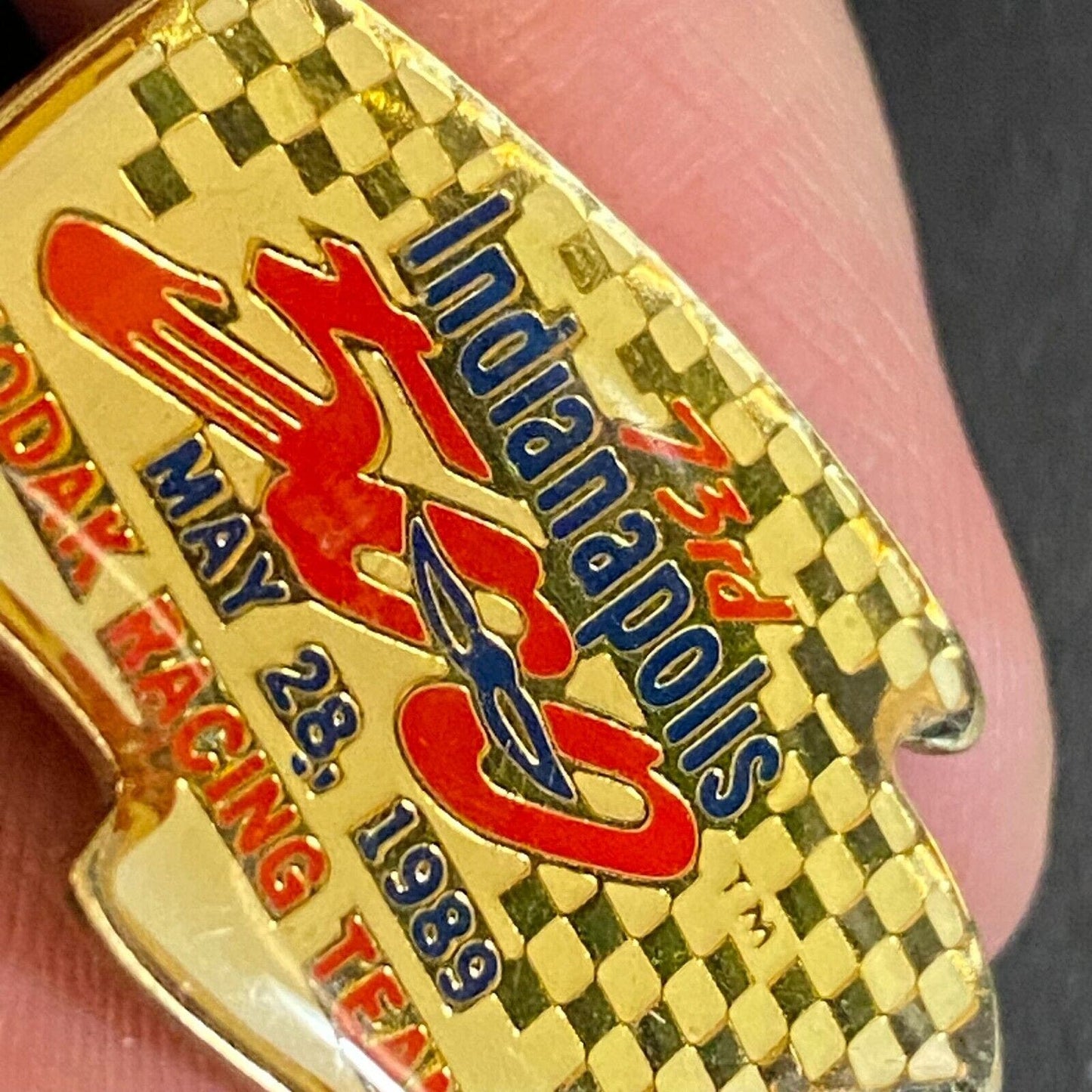 Kodak Racing Team 1989 Indianapolis 500 Enameled Lapel Pin 21mm x 29mm VGC