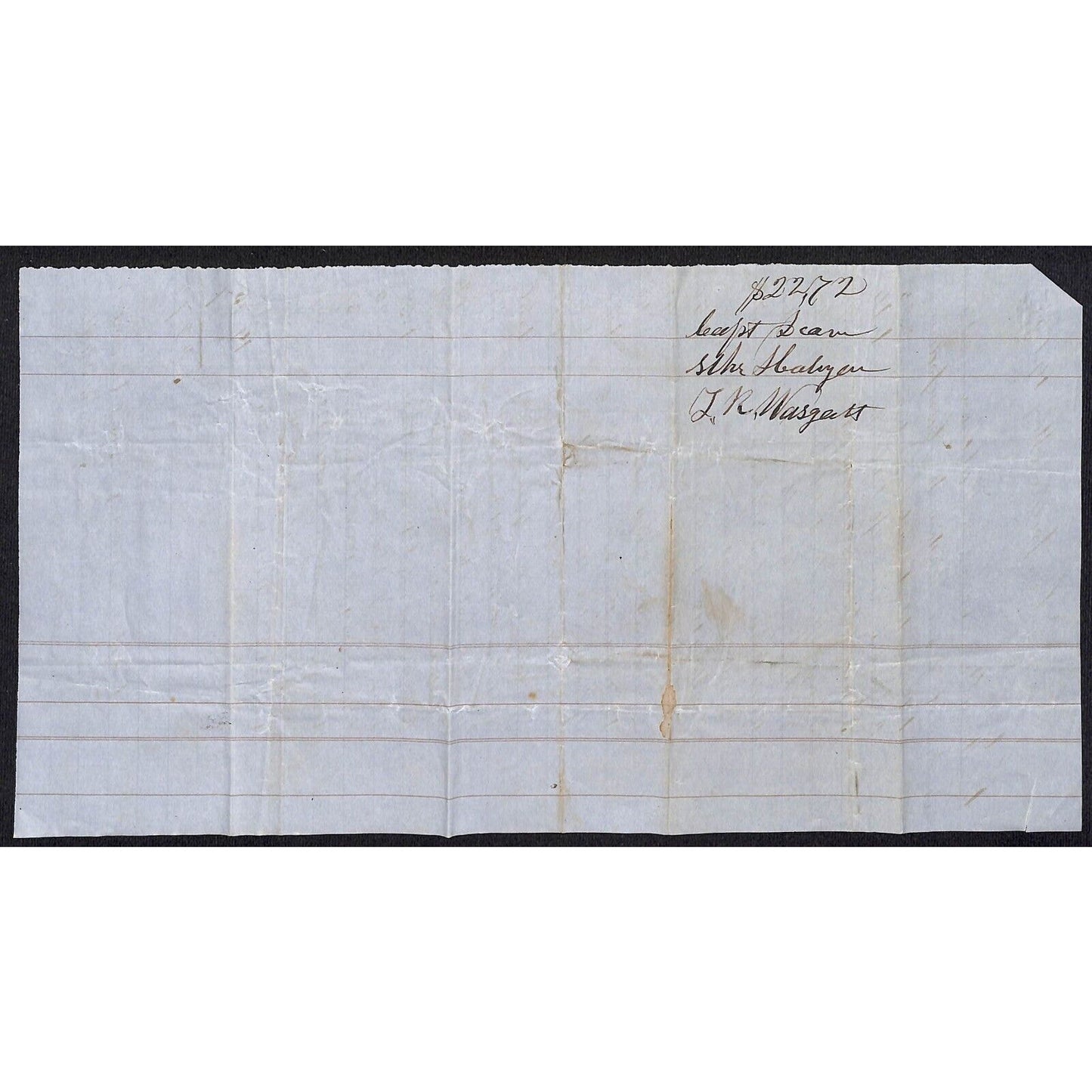 1853 J. Knowlton* Newburgh ME, Freight Goods List Boston to Hampton T.R. Wasgett