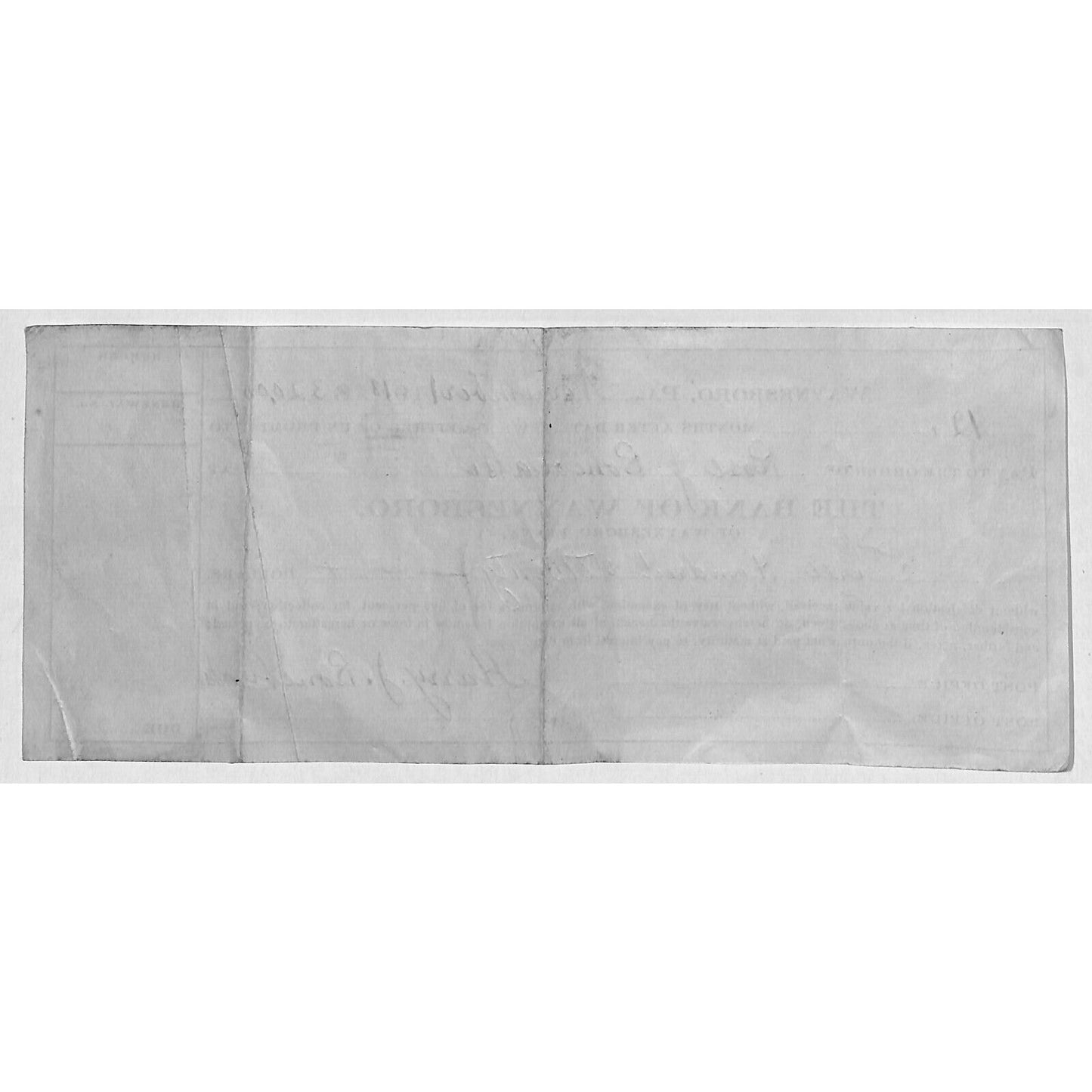 Bank of Waynesboro 1918 Penna. Bank Check / Promissory Note