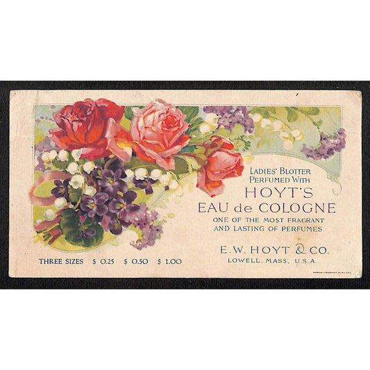 Hoyt's Eau de Cologne "Ladies Blotter Perfumed" c1920's Trade Card / Ink Blotter