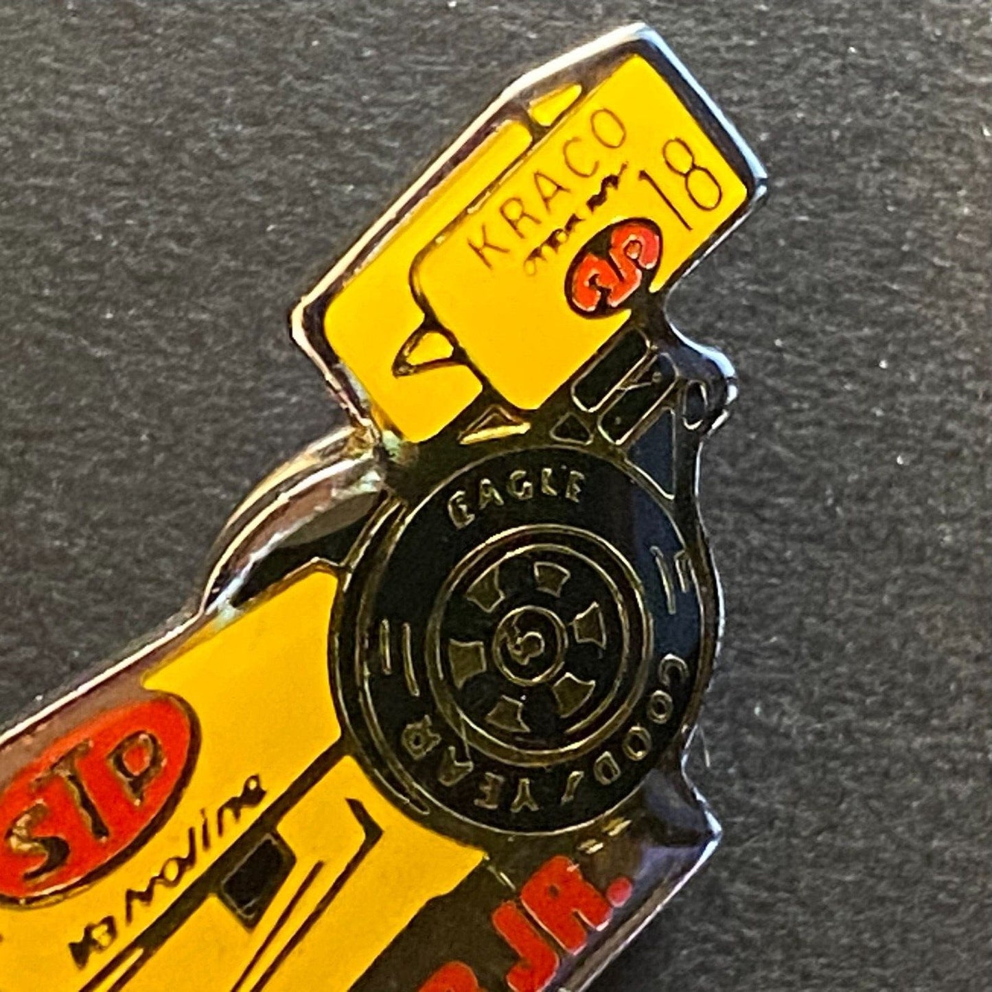 KRACO Bobby Rahal / Al Unser #18 c1989 Enameled Lapel Pin 58mm VGC