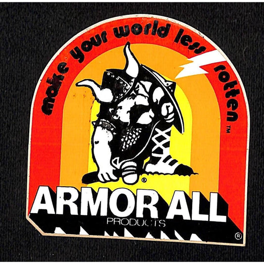 Armor All "Make Your World Less Rotten" Vintage Sticker Viking c1977-80's (#1)
