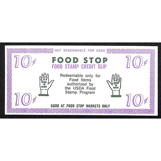 Food Stop Market NYC 10c Food Coupon Credit Slip Food Stamp c1965-79 VG