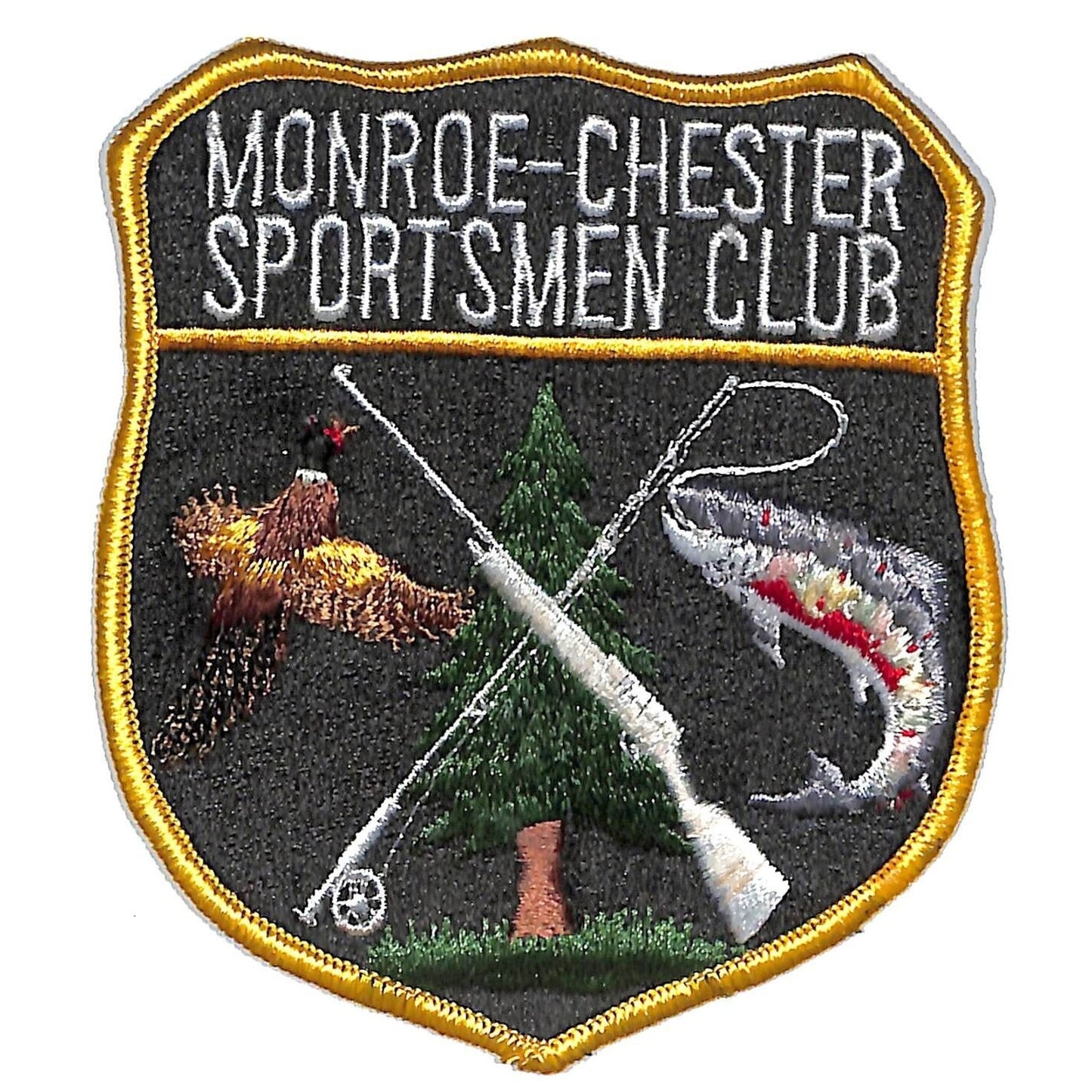 Monroe Chester Sportsmen Club 4.25" Vintage Emb. Patch VGC NOS Bird Fish c1980's